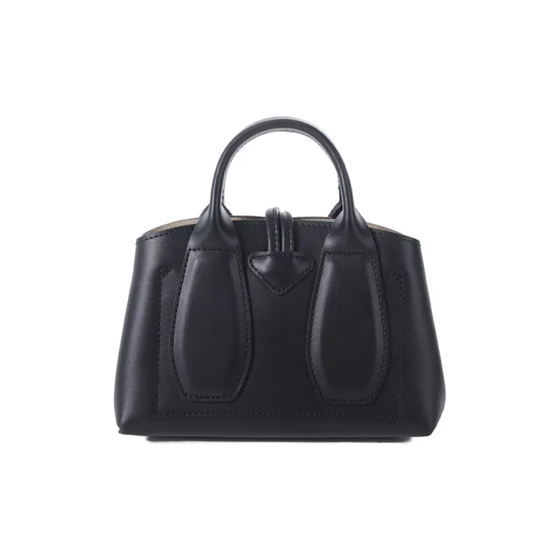 LONGCHAMP Cow Leather Handbag, Shoulder Bag, Big Bag Women's Black-3
