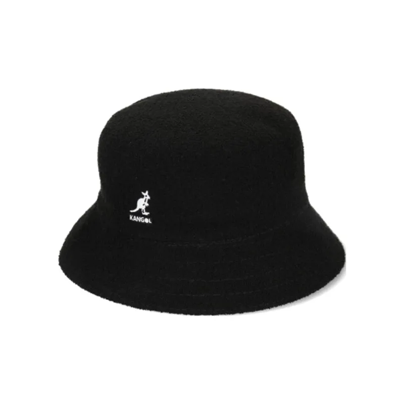 KANGOL Polyester Acrylic Nylon Bucket Hats Unisex Black-0