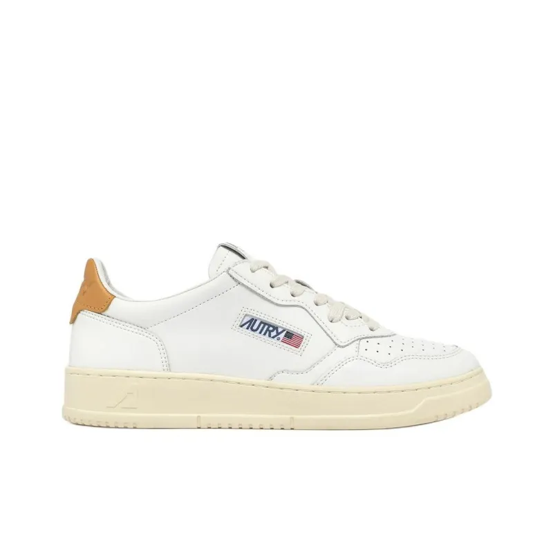 AUTRY Low Top Skateboard Shoes Men's White Orange-1