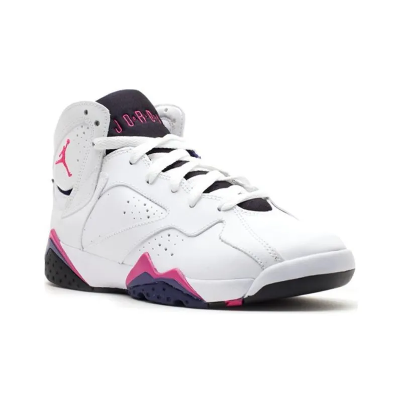 Jordan Air Jordan 7 Retro Cushioning Wear-Resistant Mid-Top Vintage Basketball Shoes GS White Red-2