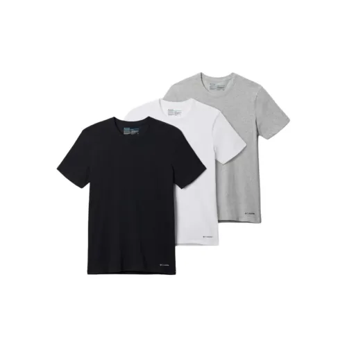 Columbia T-Shirts Unisex Black + White + Gray 3 Pieces Pack