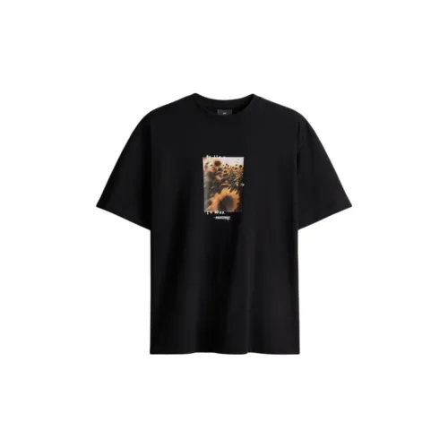 H&M T-Shirts Men Black/Sunflower