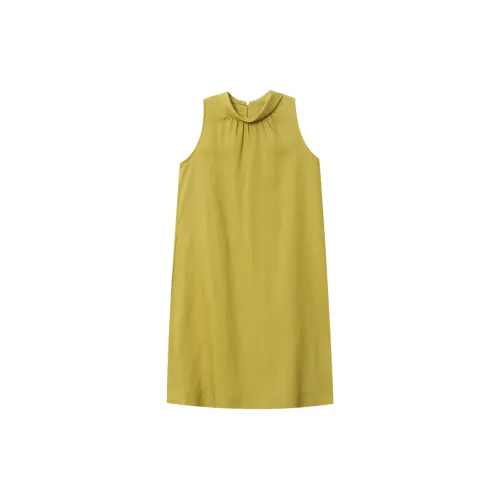 CHARM PICK Sleeveless Dresses Women's Yellow