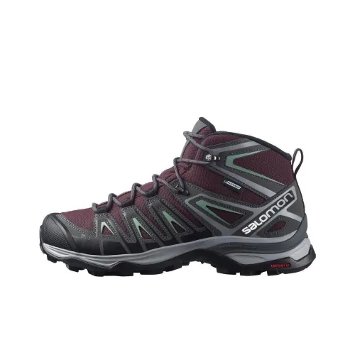 SALOMON Women's X Ultra Pioneer Mid CSWP 'Wine Tasting Granite Green'