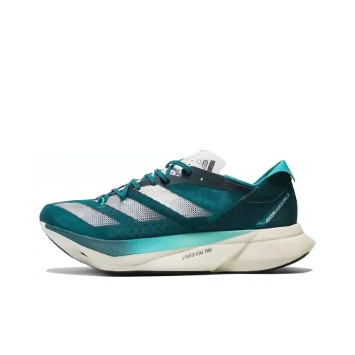 Adidas Adizero Adios Pro 3 Slip Resistant Low Top Running Shoes Men's Green Turquoise