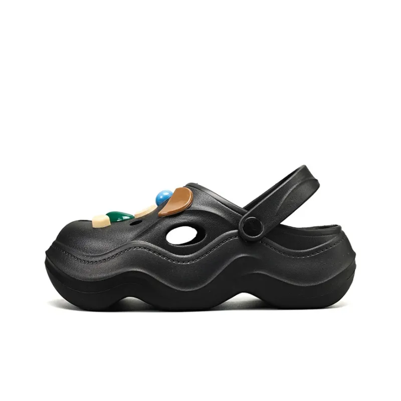 OUBT Wave Bottom Gemstone Decoration Closed Toe Clogs Women's-10