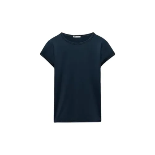 ZARA T-Shirts Women's Navy Blue