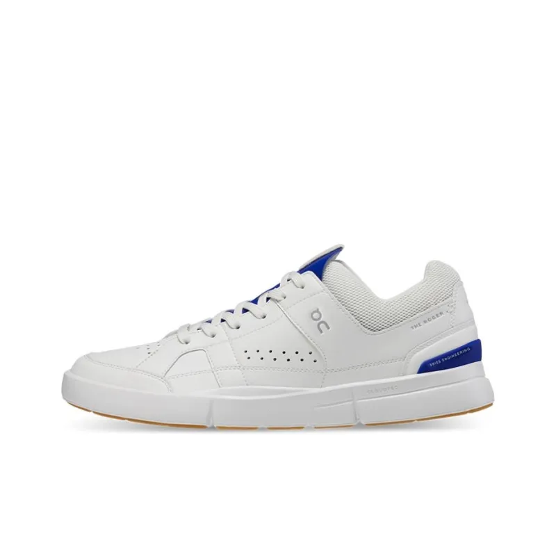 FEIDELEI x On THE ROGER Anti Slip And Wear Resistant Lightweight Low Top Skateboard Shoes Men's White Indigo-0