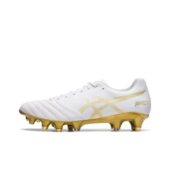 Asics DS LIGHT X FLY PRO Durable Breathable Soccer Shoes Unisex White Gold