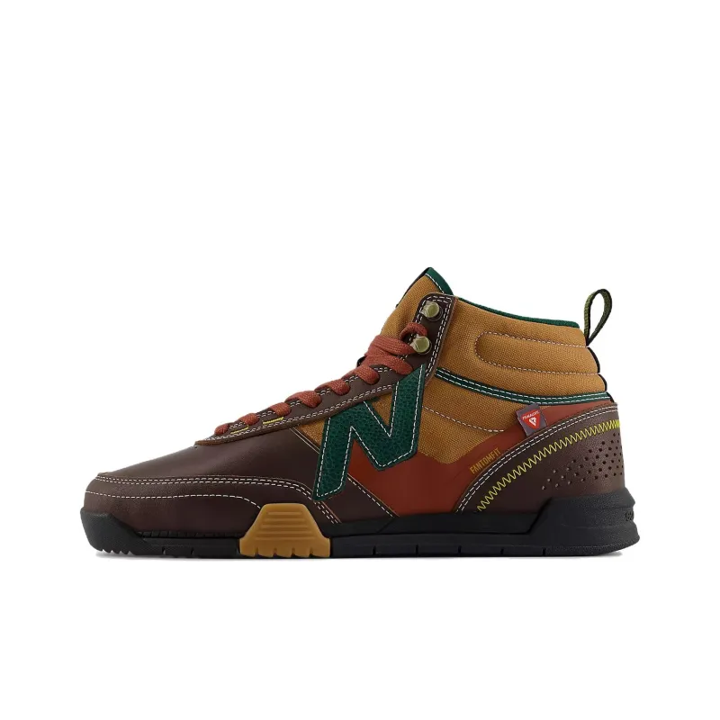 New Balance Numeric 440 Anti Slip Wear Resistant High Top Skateboard Shoes Unisex Brown Green-0