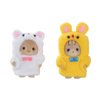 Sylvanian Families Kitten And Bear Otter Cub And Three Stripe Cat Cub Dolls Plush Doll Small Size Tall