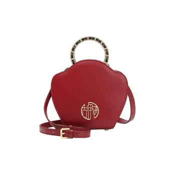 Ancient Yi Xi Cow Leather Cheongsam Handheld Crossbody Bag Women's Door Red