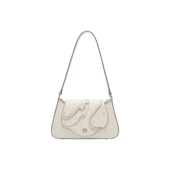 Ancient Yi Xi Cow Leather Unique Design Fashion Mamianqun Cheongsam Shoulder Bag Women's Elegant White