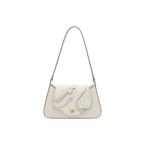 Ancient Yi Xi Cow Leather Unique Design Fashion Mamianqun Cheongsam Shoulder Bag Women's Elegant White