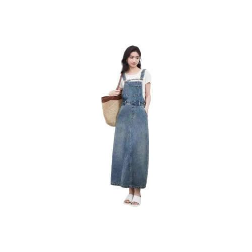 Hopeshow Sleeveless Dresses Women's Denim Blue 071