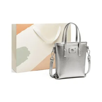 15 MINS Synthetic Leather Portable Crossbody Bag Shoulder Bag Mini Women's Space Silver/Denim Blue/Dusty Pink