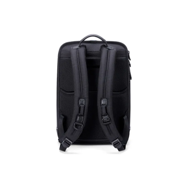 HORSEMEN Elastic Nylon Fabric Backpack Laptop Bag Large Size Men's Black-3