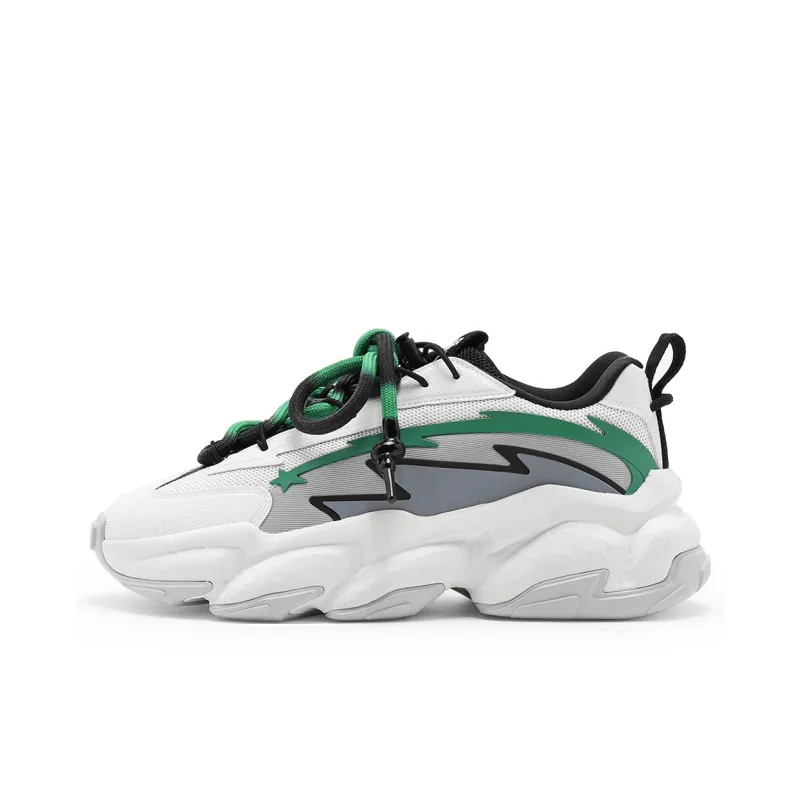 STARTER Rock Formation Series Anti Slip And Wear Resistant Breathable Low Top Chunky Sneakers Women's White-0