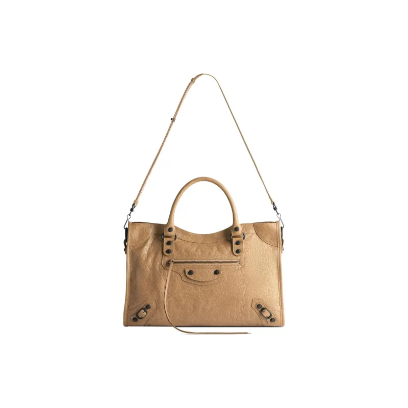 Balenciaga Lambskin Tote Bag, Shopping Bag, Shoulder Bag, Crossbody Bag, Handbag Medium Size Women's Dark Beige-4