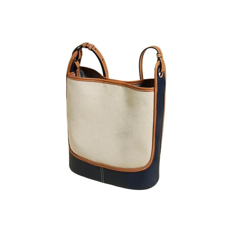 Marino Orlandi Fabric With Synthetic Leather Shoulder Bag Shoulder Bag Women's Coffee Black/Apricot Blue/Brown Black-4