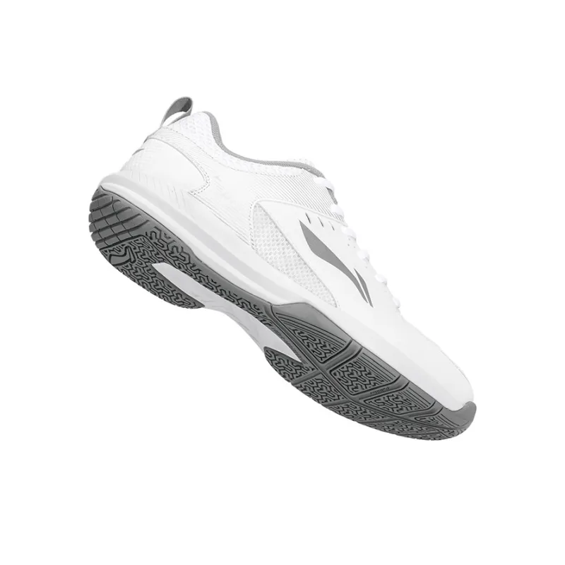 LiNing Feather Cushioning, Abrasion Resistant, Breathable, Lightweight Low Top Badminton Shoes Unisex White Silver-5
