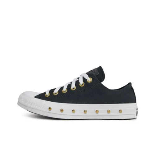 Converse Chuck Taylor All Star Canvas Shoes Women's Low-Top Black/White/Gold