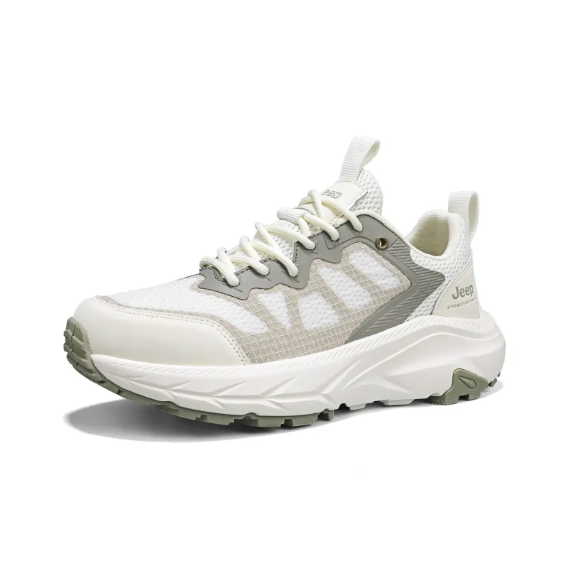 Jeep Cushioning Coverage Abrasion Resistant Lightweight Slip Resistant Outdoor Shoes Men's Beige Green-2
