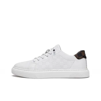 JOSINY Lightweight And Breathable Low Top Skateboard Shoes Men's White Black