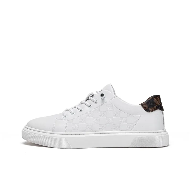 JOSINY Lightweight And Breathable Low-Top Skateboard Shoes Men's White Black-0