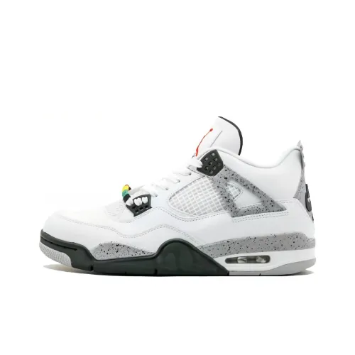 Air Jordan 4 Vintage Basketball Shoes Men Mid-Top White/Black/Grey