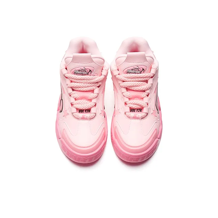 STARTER Slip Resistant Shock Absorbers Low Top Skateboard Shoes Men's Pink-4