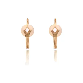SATELLITE White Mother-of-pearl Earrings Women's Gold