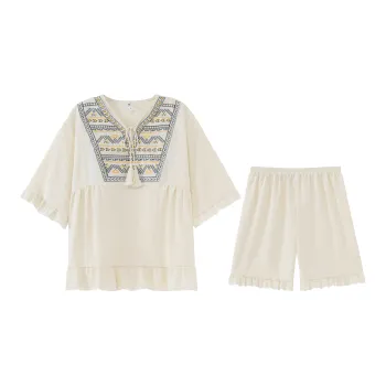 CAIHENGTONG Pajama Set Women's Apricot