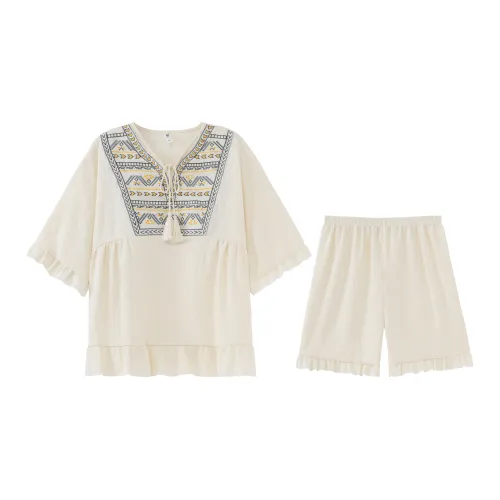 CAIHENGTONG Pajama Set Women's Apricot