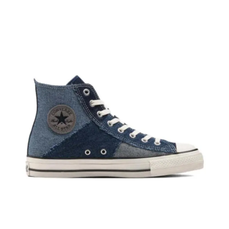Converse All Star Ⓡ DENIMPATCHWORK HI Abrasion Resistant Cushioning High Top Canvas Shoes Unisex White Blue Black-1