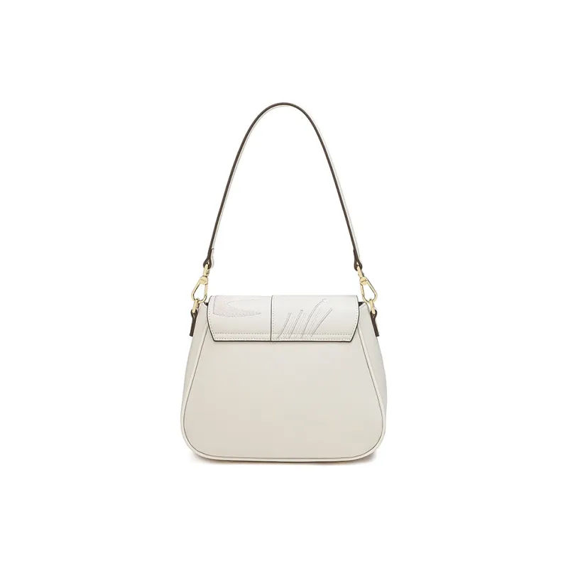 Ancient Yi Xi Cow Leather Cheongsam Shoulder Bag, Crossbody Bag Women's Elegant White-3