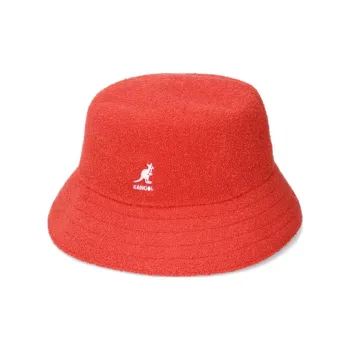 KANGOL Polyester Acrylic Nylon Bucket Hats Unisex Orange Red