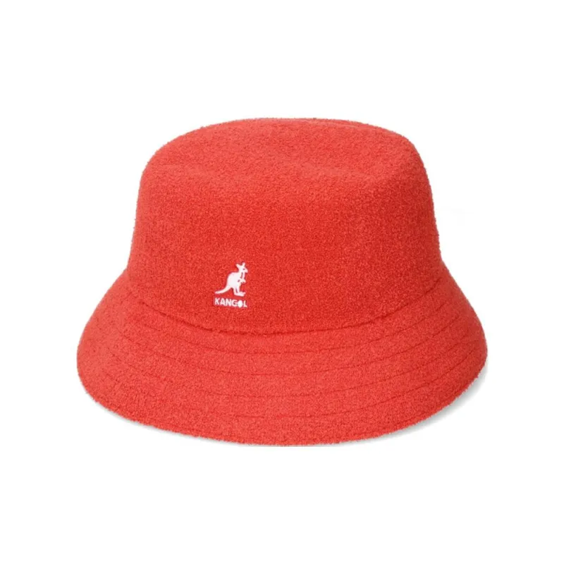 KANGOL Polyester Acrylic Nylon Bucket Hats Unisex Orange Red-0