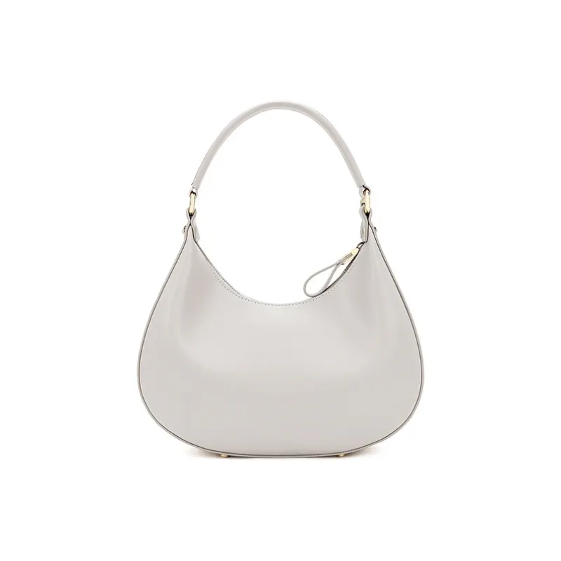 Ancient Yi Xi Cow Leather Niche Premium Hanfu Crossbody Underarm Shoulder Bag Regular Women's Plain White-2