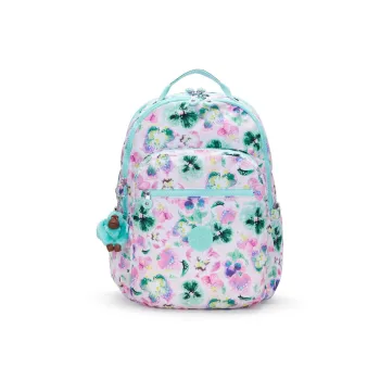 Kipling Recycled Polyester Backpack Large Size Women's Aqua Blue