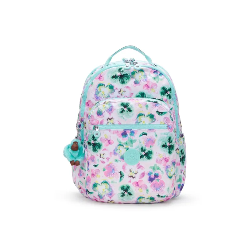 Kipling Recycled Polyester Backpack Large Size Women's Aqua Blue-0
