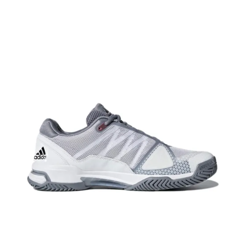 Adidas Barricade Club Slip-Resistant Low-Top Tennis Shoes Men's White Gray Black-1