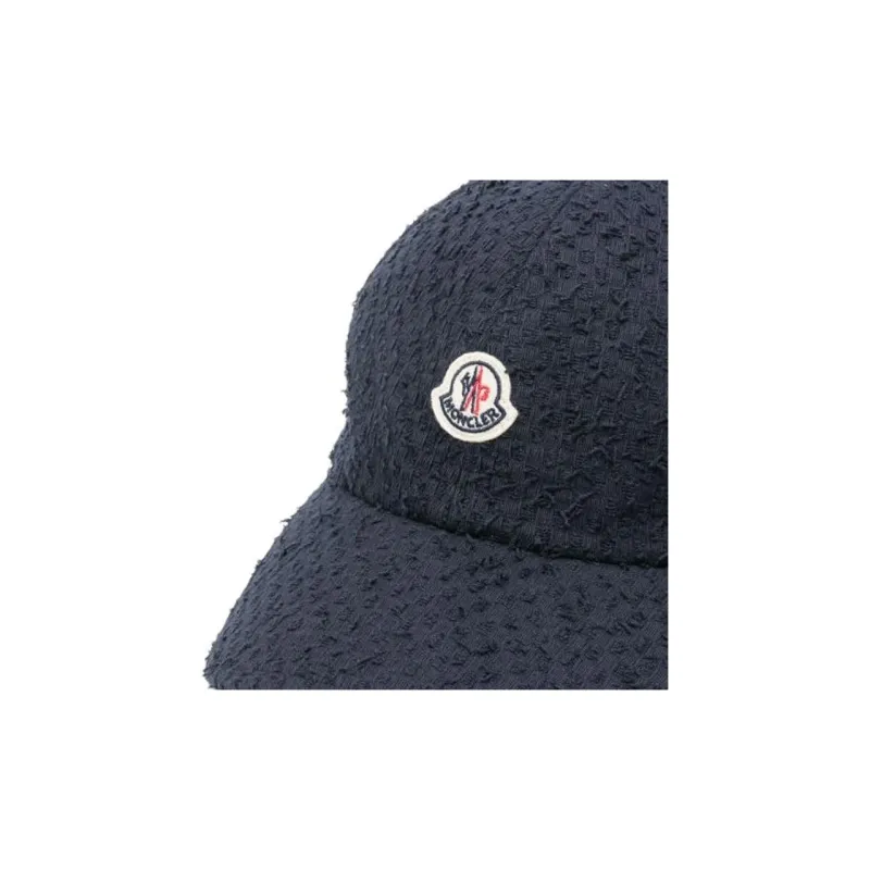 Moncler Cotton Baseball Caps Women's Navy-2