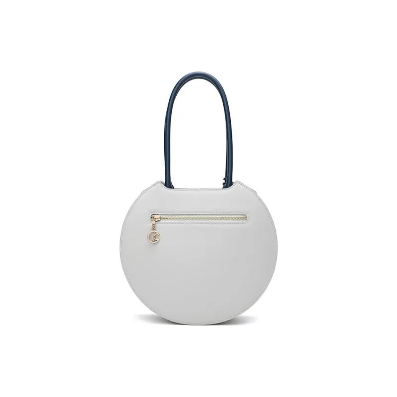Ancient Yi Xi Cow Leather Niche Premium Handbag, Shoulder Bag Women's Distant Mountain Blue-2