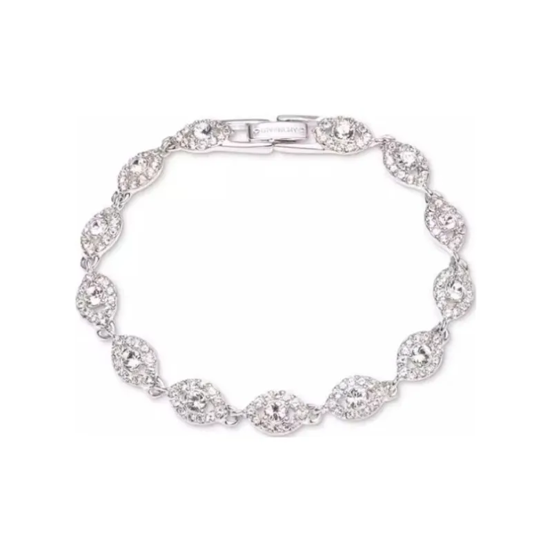 Givenchy Crystal, White Crystal Bracelets Unisex Silver-0