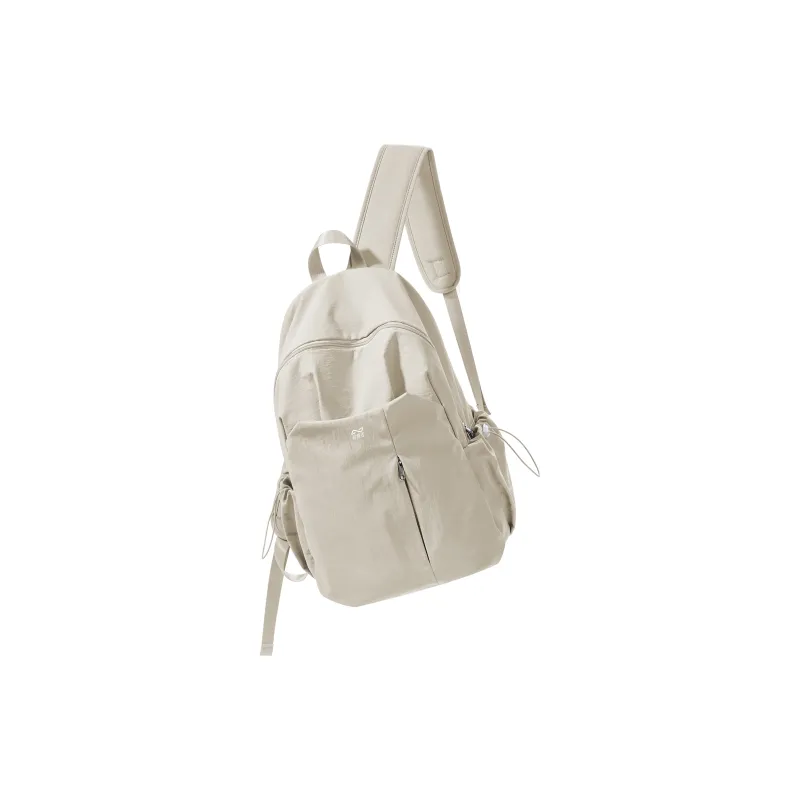 QING QI ZHE Washed Fabric Backpack Regular Unisex Multicolor-13