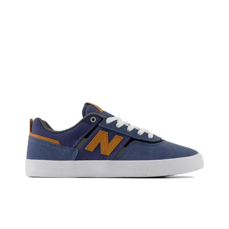 New Balance Anti Slip Wear Resistant Low Top Skateboard Shoes Unisex Blue White Yellow-1