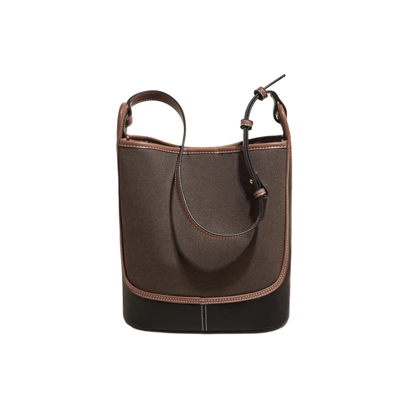Marino Orlandi Fabric With Synthetic Leather Shoulder Bag Shoulder Bag Women's Coffee Black/Apricot Blue/Brown Black-2
