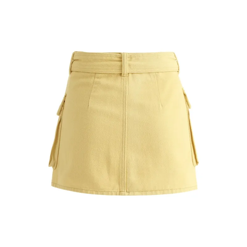 OROI Denim Short Skirts Women's Bright Yellow-1