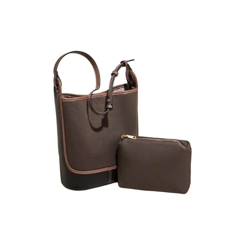 Marino Orlandi Fabric With Synthetic Leather Shoulder Bag Shoulder Bag Women's Coffee Black/Apricot Blue/Brown Black-0